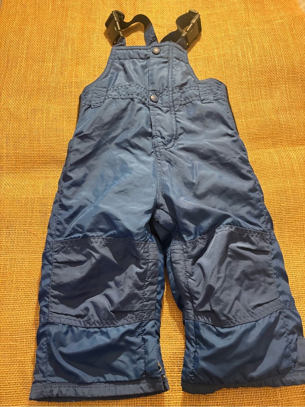 Kids Blue Snow Overalls with Adjustable Straps